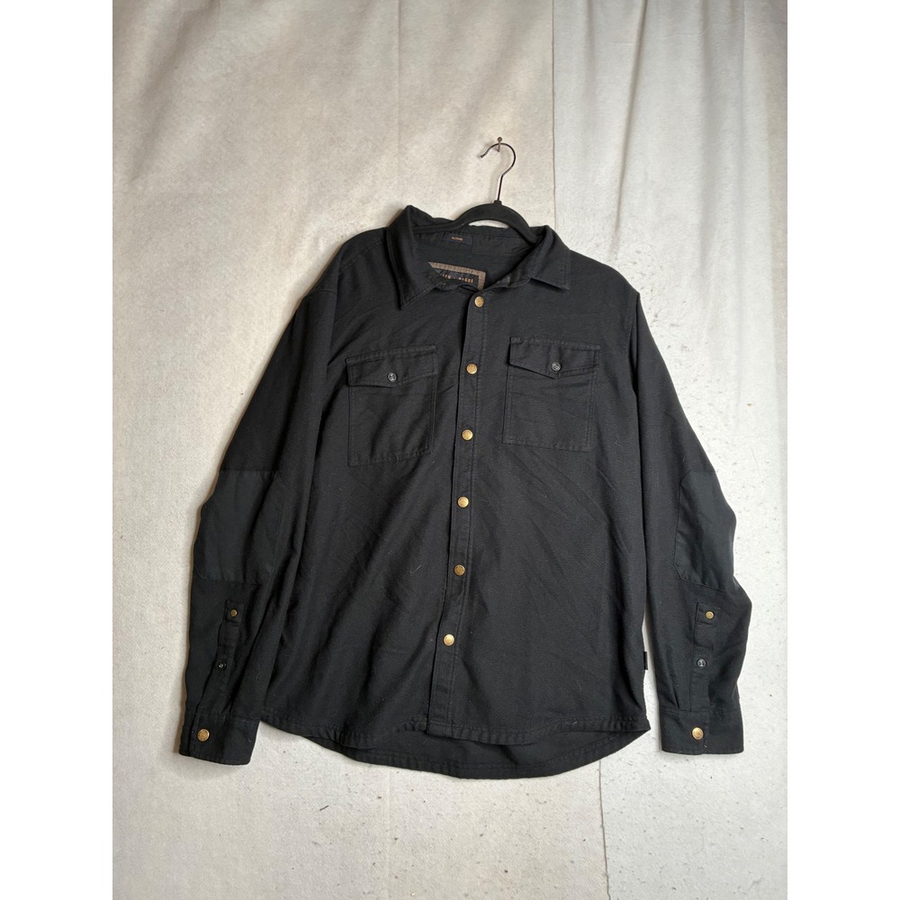 Smith + Rogue Allthing Mens Large Black Wool Blend Snap Front Work Shirt Jacket